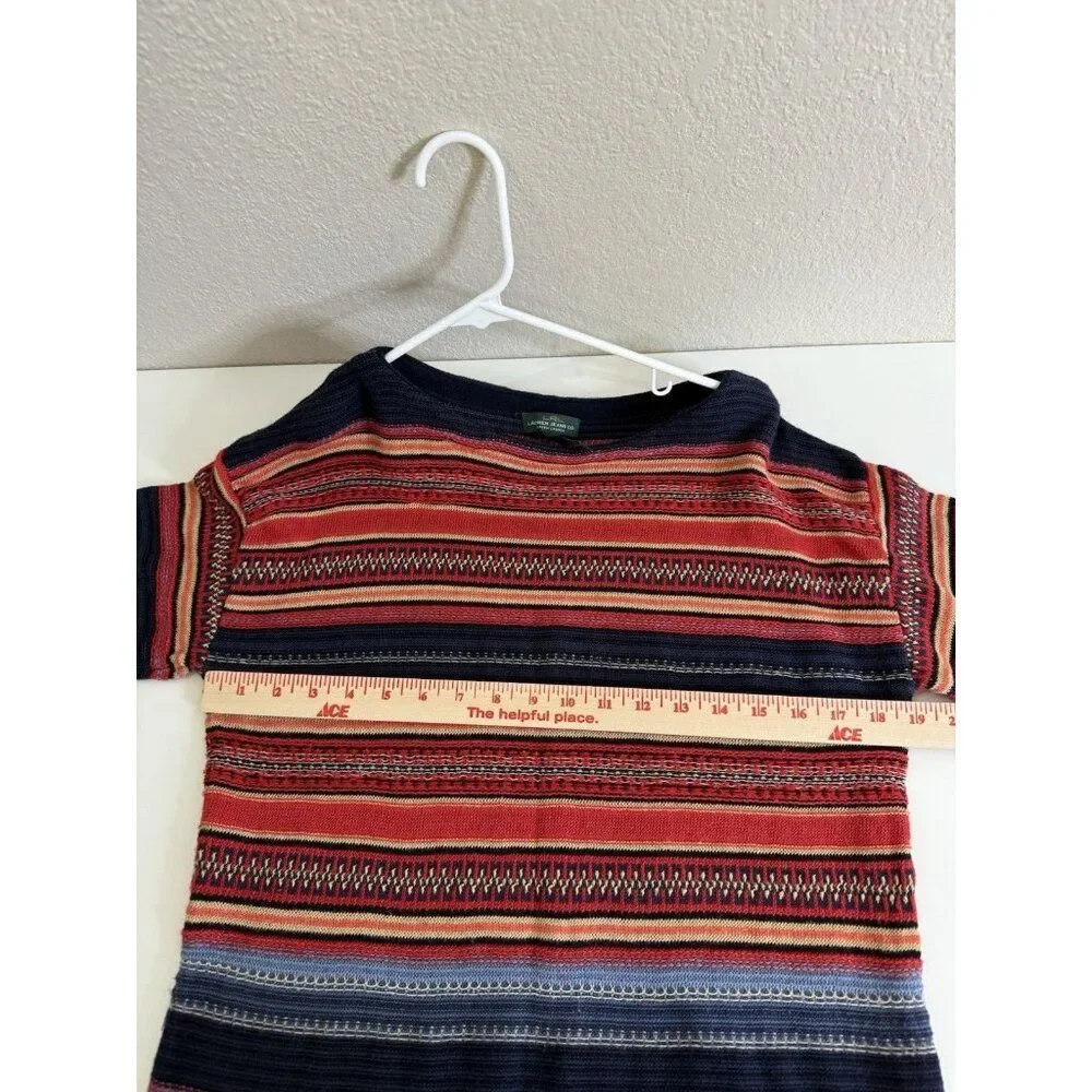 Lauren Jeans Ralph Lauren LRL Sweater Womens XL Multicolor Knit Pullover Stripe